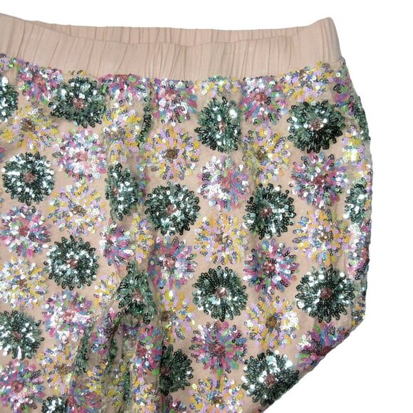 NWT Anthropologie Eva Franco Fernanda in Rose Floral Daisy Sequined Joggers SP - Picture 3 of 7